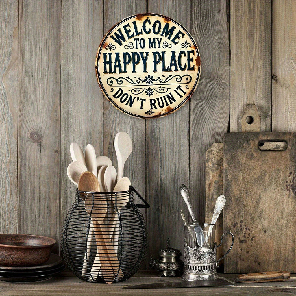 🔥Welcome to My Happy Place – Metal Wall Sign