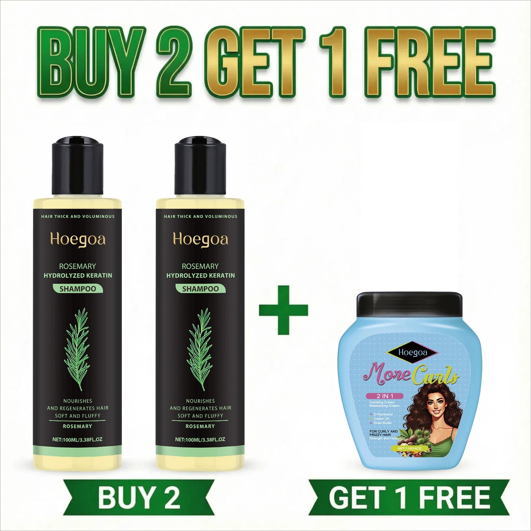 🔥LAST DAY 50% OFF - 🎅HOEGOA Organic Rosemary Hair Growth Shampoo & Hair Conditioner