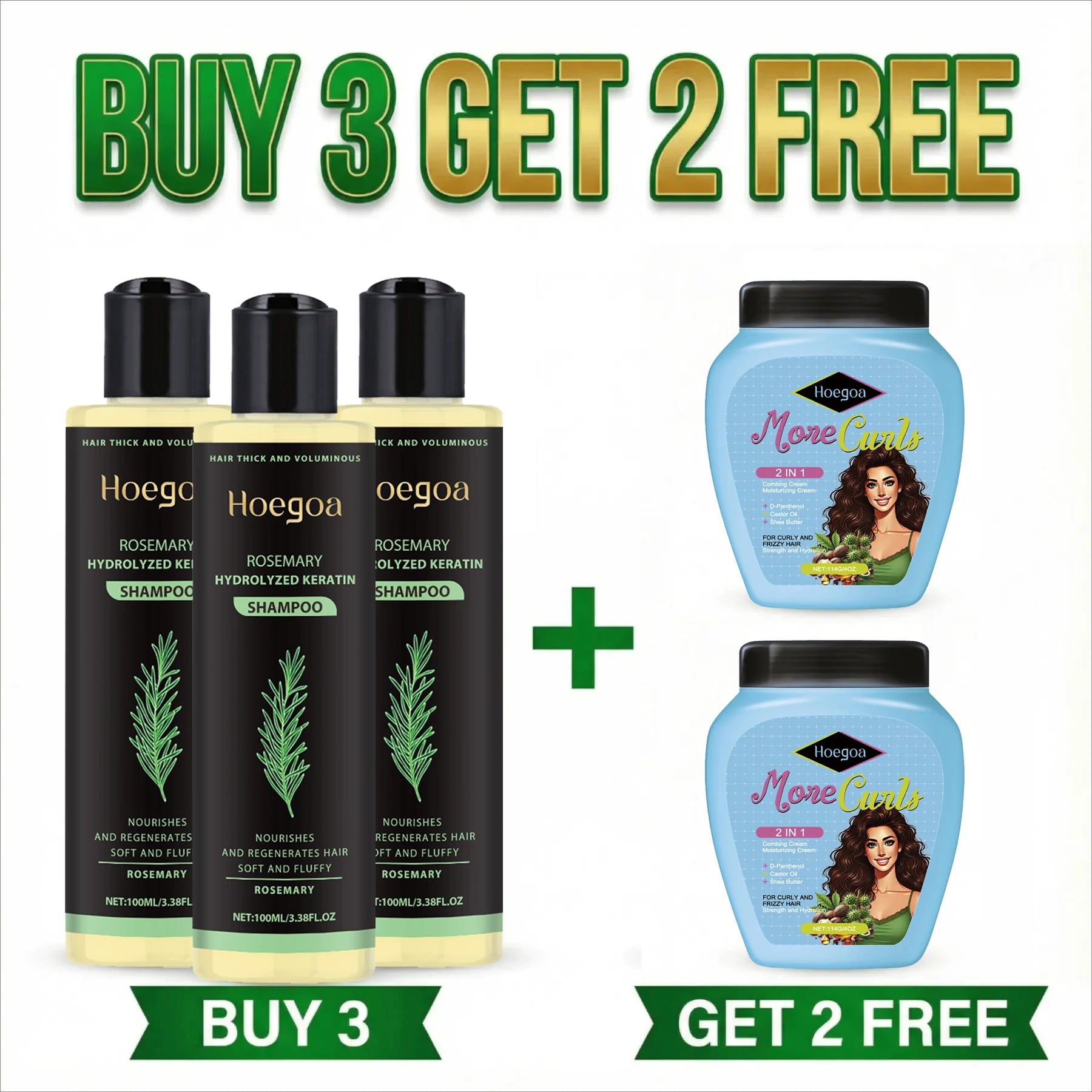 🔥LAST DAY 50% OFF - 🎅HOEGOA Organic Rosemary Hair Growth Shampoo & Hair Conditioner